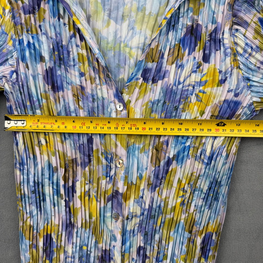 Mng Pleated Floral Print Collared Button Down Shi… - image 4